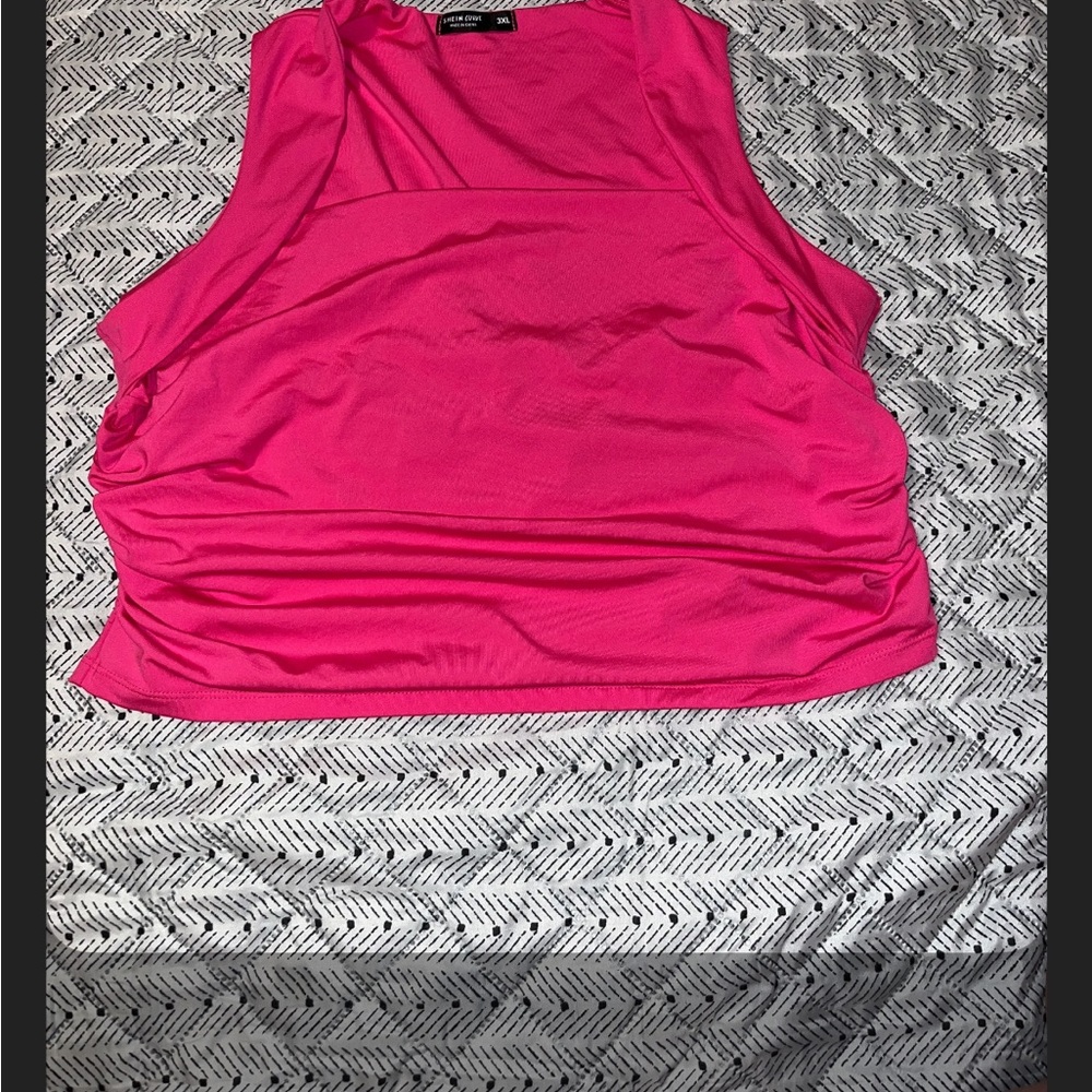 SHEIN Bright Pink Sleeveless Tank Top